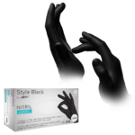 Nitrilhandschuhe, schwarz puderfrei, Style Black by Med-Comfort, 1 Box a 100 Stück